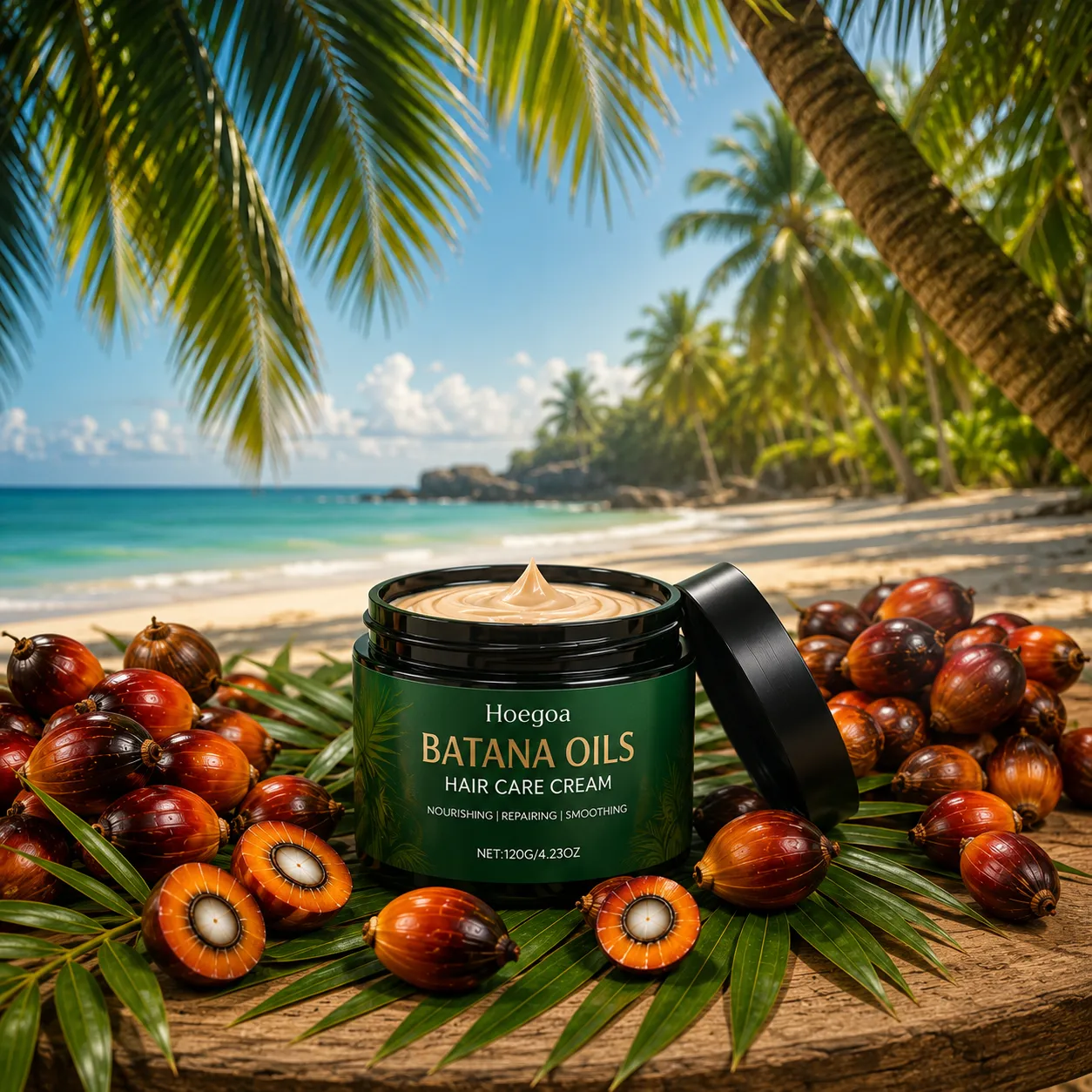 Крем за коса с масло от батана, Hoegoa Batana Oils, 120 г, за суха и увредена коса, подхранващ крем