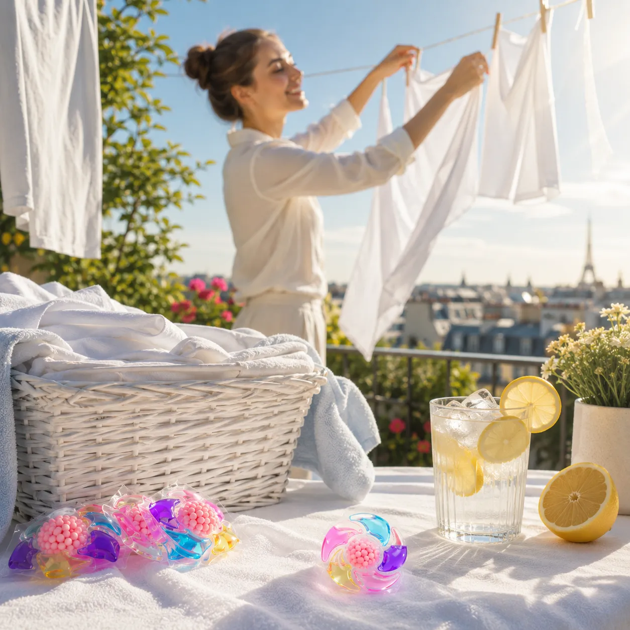 Капсули за пране 6 в 1, Laundry Beads, 30 броя, водоразтворими, с почистващи и ароматизиращи гранули фото 8
