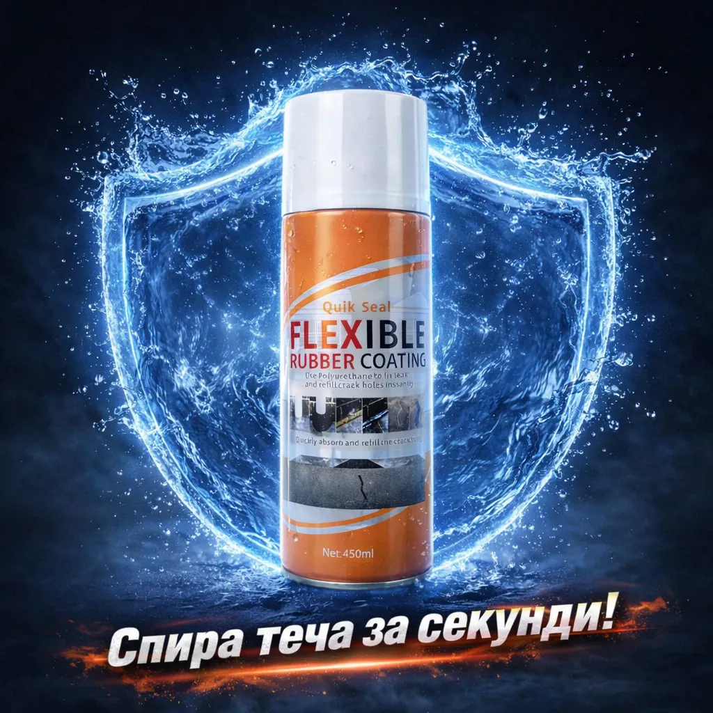 Полиуретанов спрей Quik Seal 700 ml за запечатване на течове и пукнатини, еластично гумено покритие, за покриви и улуци